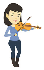 Image showing Woman playing violin vector illustration.