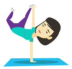 Image showing Young woman breakdancing vector illustration.