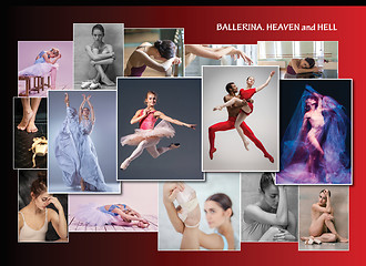 Image showing The conceptual collage about sorrows and joys of ballerina