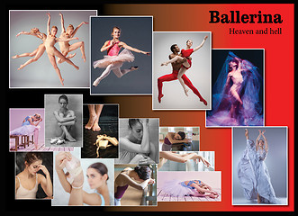 Image showing The conceptual collage about sorrows and joys of ballerina