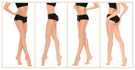 Image showing Long pretty woman legs on white background