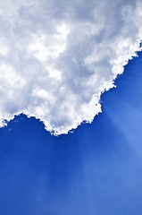 Image showing Blue sky with sunrays