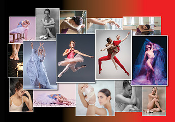 Image showing The conceptual collage about sorrows and joys of ballerina