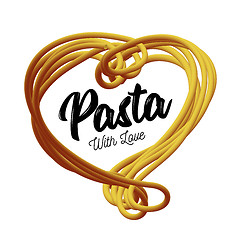 Image showing Vector pasta in the form of heart.. Traditional dish of Italian cuisine