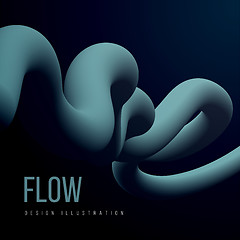 Image showing Abstract fluid line. Gradient flow design. Vector