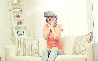 Image showing woman in virtual reality headset or 3d glasses