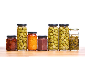 Image showing Olives , pesto, dried tomatoes