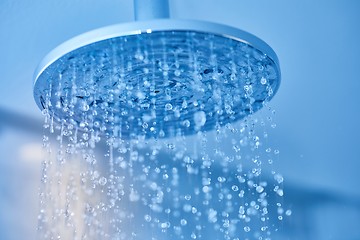 Image showing Shower water flowing