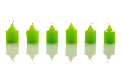 Image showing Green candles on white background