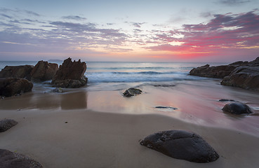 Image showing Beautiful sunrise from the beach Port Stephens