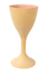 Image showing Wooden chalice on white