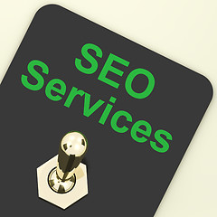 Image showing Seo Services Switch Representing Internet Optimization And Promo