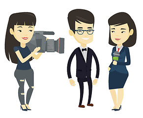 Image showing TV interview vector illustration.