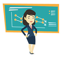 Image showing Bancrupt business woman vector illustration.