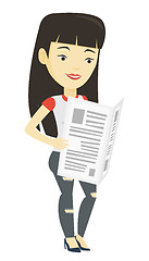 Image showing Woman reading newspaper vector illustration.