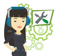 Image showing Technical support operator vector illustration.