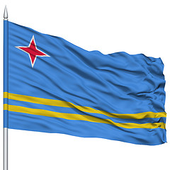 Image showing Aruba Flag on Flagpole