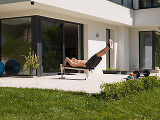 Image showing man doing morning exercises