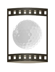 Image showing Golf ball. 3D rendering. The film strip.