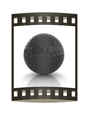 Image showing Golf ball. 3D rendering. The film strip.