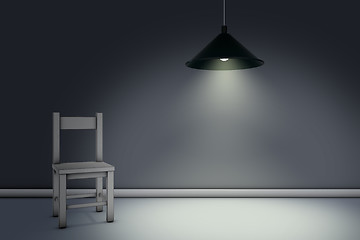 Image showing chair under lamp