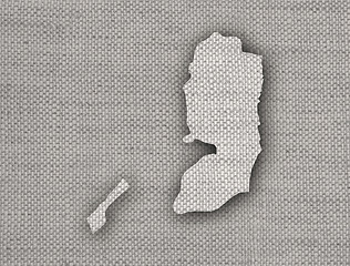 Image showing Map of Palestine on old linen