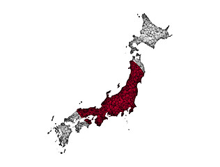 Image showing Map and flag of Japan on poppy seeds