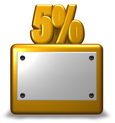 Image showing golden number and percent symbol