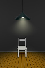 Image showing chair under lamp