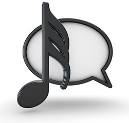 Image showing speech bubble and music note