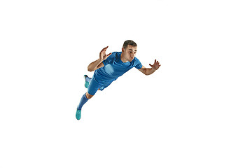 Image showing Professional football soccer player isolated white background