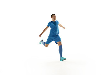 Image showing Professional football soccer player isolated white background