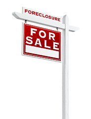 Image showing Left Facing Foreclosure Sold For Sale Real Estate Sign Isolated 