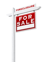 Image showing Right Facing Foreclosure Sold For Sale Real Estate Sign Isolated