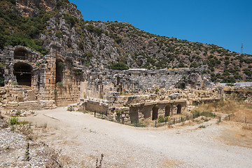 Image showing Ancient lycian Myra rock tomb