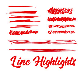 Image showing Hand drawn highlighter elements. Vector background