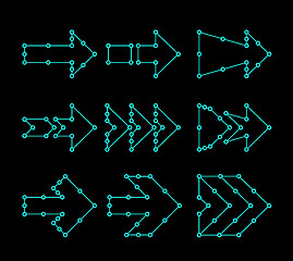 Image showing Arrows in the form of lines, dots connected. HUD interface design