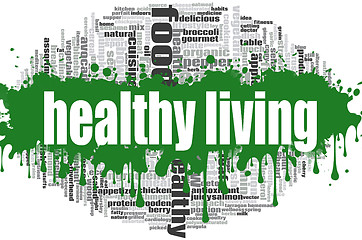 Image showing Healthy living word cloud