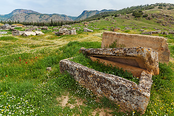 Image showing Ruins of ancient city, Hierapolis near Pamukkale, Turkey