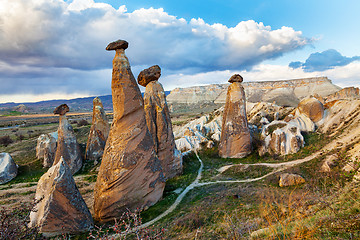 Image showing Fairy houses stone cliffs