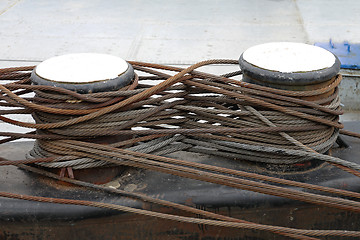 Image showing Barge Steel Cables