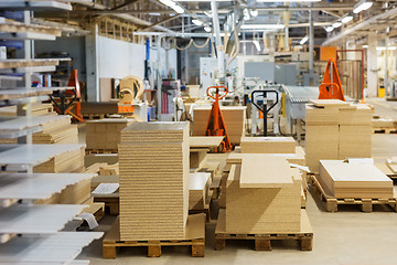 Image showing fibreboards and chipboards storing at factory