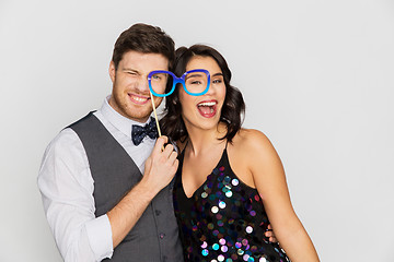 Image showing happy couple with party glasses having fun