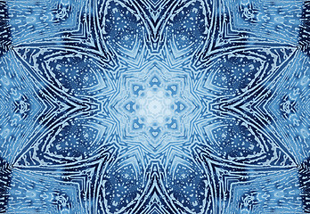 Image showing Bright blue abstract concentric pattern