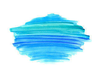 Image showing Bright blue and green paint shape on white background