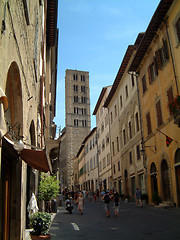 Image showing Church tower in Arezzo