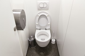 Image showing Toilet seat open