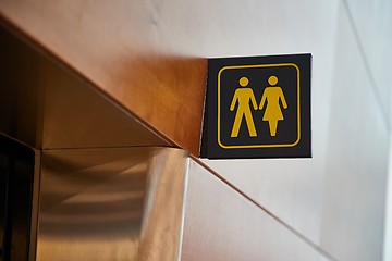 Image showing Toilet sign in a building