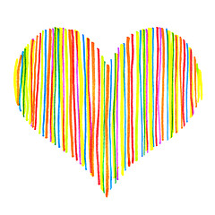 Image showing Bright striped abstract heart 