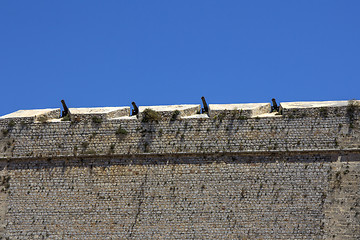 Image showing Canons on the old walls of the old town of Ibiza